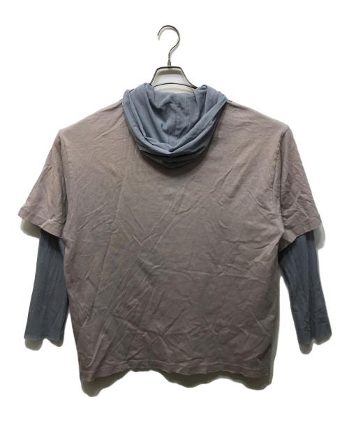 Acne studios（アクネ ストゥディオス）Acne studios (アクネ ストゥディオス) layered mesh t-shirt ピンク×ブルー サイズ:Sの古着・服飾アイテム
