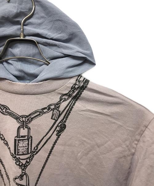 Acne studios（アクネ ストゥディオス）Acne studios (アクネ ストゥディオス) layered mesh t-shirt ピンク×ブルー サイズ:Sの古着・服飾アイテム