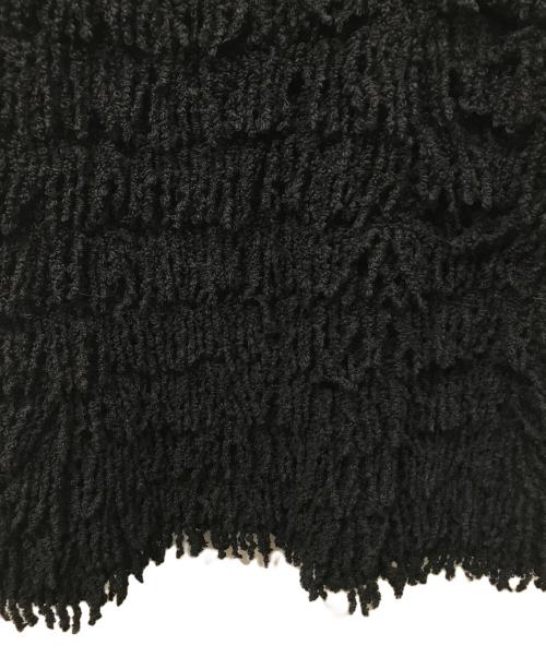 DRAWER（ドゥロワー）Drawer (ドゥロワー) スパイラル フリンジニット ブラック サイズ:FREEの古着・服飾アイテム