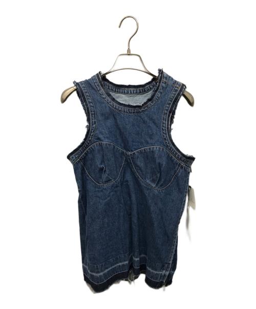 sacai（サカイ）sacai (サカイ) ノースリーブサイドジップデニムカットソー インディゴ サイズ:1 未使用品の古着・服飾アイテム