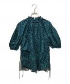 DRAWERドゥロワー）の古着「DRT2 CO GRN PRT GATH BL」｜ネイビー