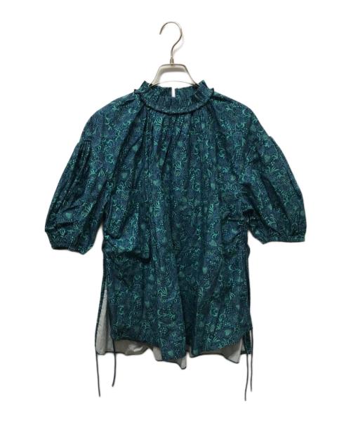 DRAWER（ドゥロワー）DRAWER (ドゥロワー) DRT2 CO GRN PRT GATH BL ネイビー サイズ:36の古着・服飾アイテム