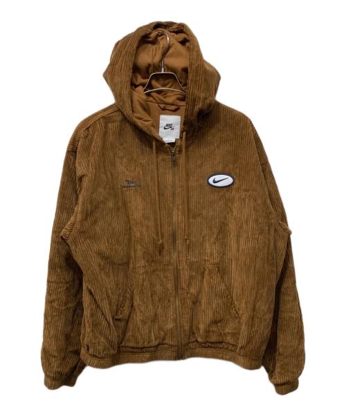 NIKE SB（ナイキエスビー）NIKE SB (ナイキエスビー) FULL-ZIP HOODED CORDUROY SKATE JACKET ブラウン サイズ:XLの古着・服飾アイテム