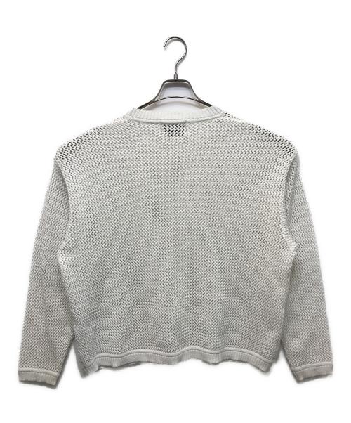 IROQUOIS（イロコイ）IROQUOIS (イロコイ) 5G MESH MOLDED KNIT CD メッシュモールドニットストレッチカーディガン ホワイト サイズ:Mの古着・服飾アイテム