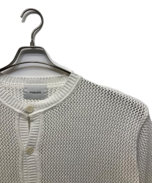 IROQUOIS（イロコイ）IROQUOIS (イロコイ) 5G MESH MOLDED KNIT CD メッシュモールドニットストレッチカーディガン ホワイト サイズ:Mの古着・服飾アイテム