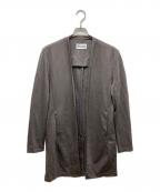 ATTACHMENTアタッチメント）の古着「ウール/ナイロンスムース ノーカラーロングカーディガン」｜グレー