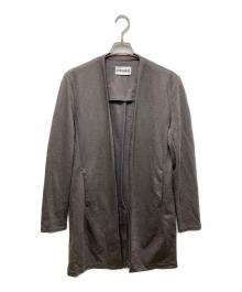 ATTACHMENT（アタッチメント）の古着「ウール/ナイロンスムース ノーカラーロングカーディガン」｜グレー