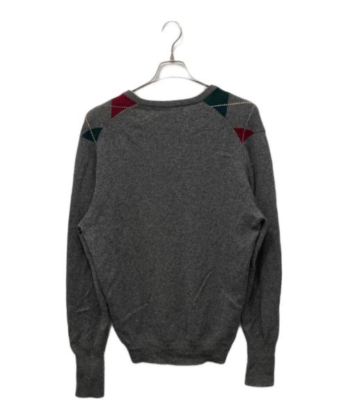 Pringle（プリングル）Pringle (プリングル) カシミヤアーガイルニット グレー サイズ:42の古着・服飾アイテム