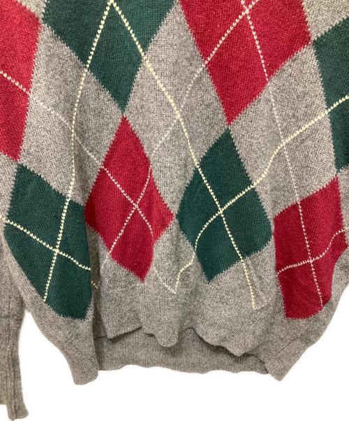 Pringle（プリングル）Pringle (プリングル) カシミヤアーガイルニット グレー サイズ:42の古着・服飾アイテム