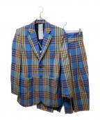 MIOSMOKEYミオズモーキー）の古着「PLAID OUT DARTS JK/PT」｜ブルー×イエロー