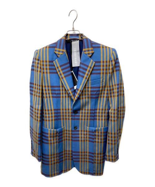 MIOSMOKEY（ミオズモーキー）MIOSMOKEY (ミオズモーキー) PLAID OUT DARTS JK/PT ブルー×イエロー サイズ:38の古着・服飾アイテム