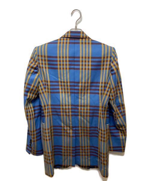 MIOSMOKEY（ミオズモーキー）MIOSMOKEY (ミオズモーキー) PLAID OUT DARTS JK/PT ブルー×イエロー サイズ:38の古着・服飾アイテム