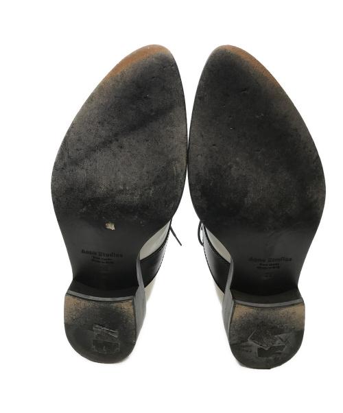 Acne studios（アクネ ストゥディオス）Acne studios (アクネ ストゥディオス) バイカラーパターンレザーシューズ ホワイト×ブラック サイズ:39の古着・服飾アイテム