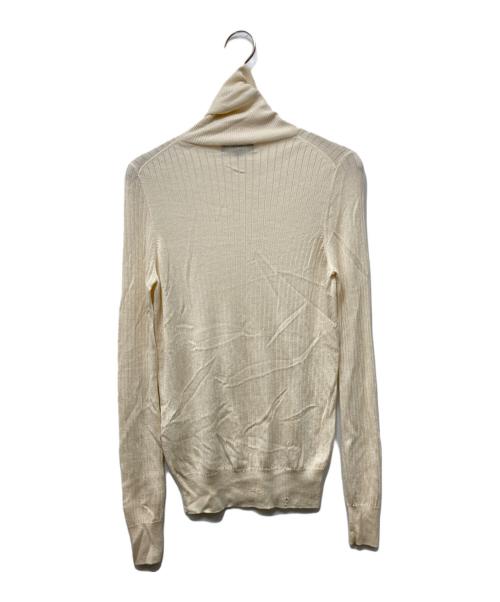 DRAWER（ドゥロワー）DRAWER (ドゥロワー) 18G カシミヤシルクリブタートルニット ベージュ サイズ:SIZE Mの古着・服飾アイテム
