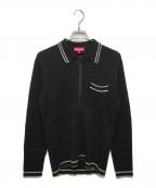 SUPREMEシュプリーム）の古着「ジップニットッポロシャツ」｜ブラック