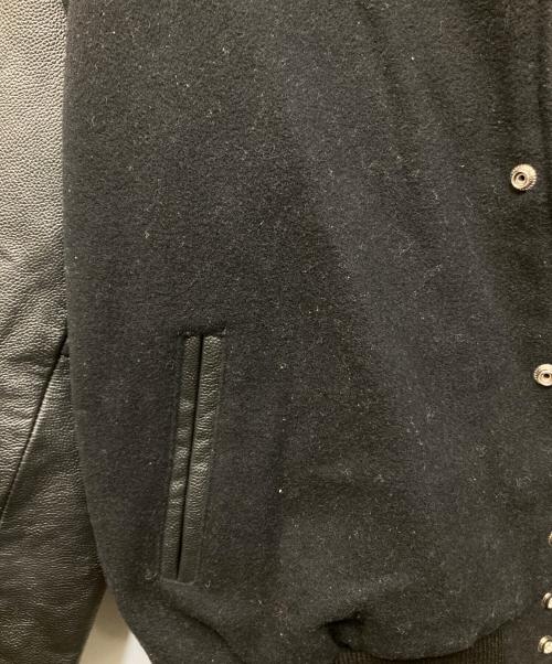 STEWART & STRAUSS（スチュワート＆ストラウス）STEWART & STRAUSS (スチュワート＆ストラウス) スリーブレザースタジャン ブラック サイズ:XLの古着・服飾アイテム