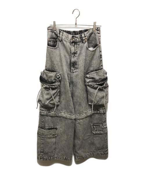 MAISON SPECIAL（メゾンスペシャル）MAISON SPECIAL (メゾンスペシャル) Big Pocket 2WAY Buggy Denim Cargo Pants グレー サイズ:01の古着・服飾アイテム