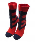 FENDIフェンディ）の古着「レースアップストレッチソックスブーツ」｜レッド×ネイビー