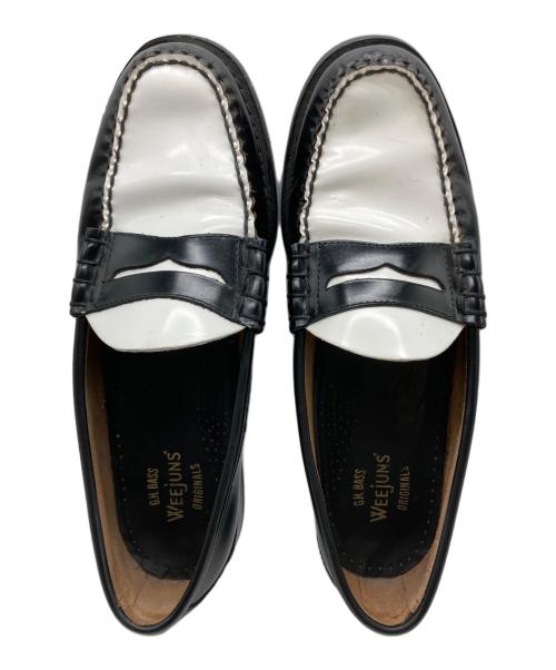 G.H.BASS（ジーエイチバス）G.H.BASS (ジーエイチバス) LARSON ペニーローファー ブラック×ホワイト サイズ:6の古着・服飾アイテム