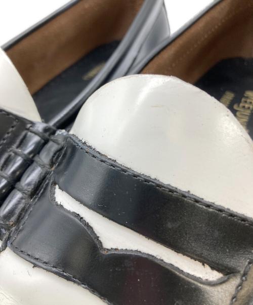 G.H.BASS（ジーエイチバス）G.H.BASS (ジーエイチバス) LARSON ペニーローファー ブラック×ホワイト サイズ:6の古着・服飾アイテム