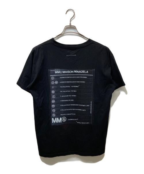 MM6 Maison Margiela（エムエムシックスメゾンマルジェラ）MM6 Maison Margiela (エムエムシックスメゾンマルジェラ) バックアーカイブロゴプリント オーバーサイズ 半袖 Tシャツ ブラック サイズ:Sの古着・服飾アイテム