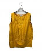 ENFOLDエンフォルド）の古着「ノースリーブシルクブラウス」｜イエロー