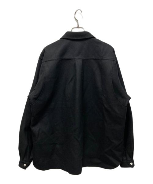 MATSUFUJI（マツフジ）MATSUFUJI (マツフジ) Melton Utility Shirt Jacket ブラック サイズ:3の古着・服飾アイテム