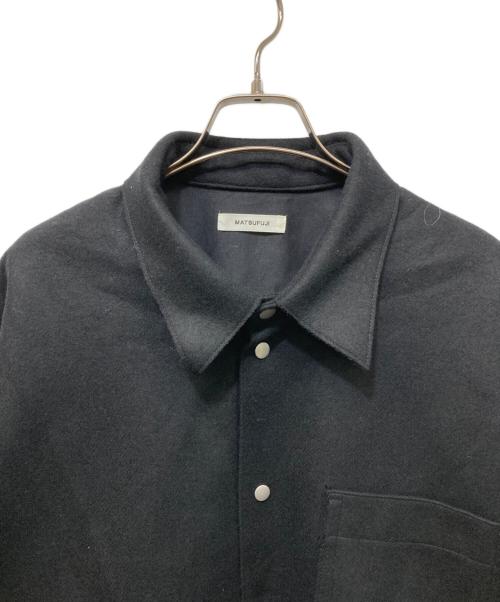 MATSUFUJI（マツフジ）MATSUFUJI (マツフジ) Melton Utility Shirt Jacket ブラック サイズ:3の古着・服飾アイテム
