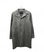 PRADAプラダ）の古着「レザーシングルコート」｜グレー