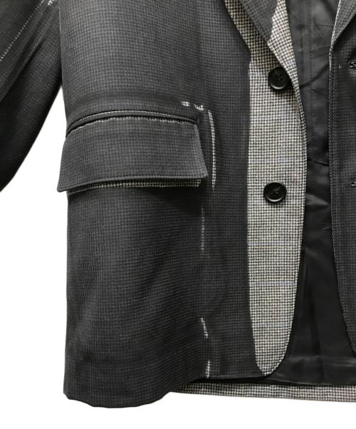 PRADA（プラダ）PRADA (プラダ) 転写プリント2Bジャケット ブラック×グレー サイズ:44の古着・服飾アイテム