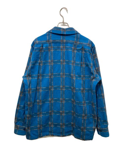 Subculture（サブカルチャー）Subculture (サブカルチャー) ウールチェックオープンカラーシャツ ブルー サイズ:3の古着・服飾アイテム