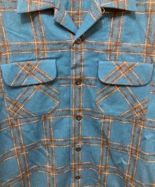 Subculture（サブカルチャー）Subculture (サブカルチャー) ウールチェックオープンカラーシャツ ブルー サイズ:3の古着・服飾アイテム