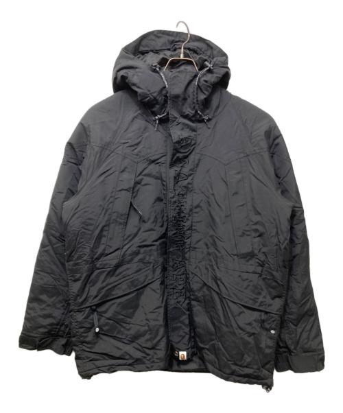 A BATHING APE（ア ベイシング エイプ）A BATHING APE (ア ベイシング エイプ) 中綿フーデッドジャケット ブラック サイズ:XLの古着・服飾アイテム