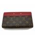 LOUIS VUITTON (ルイ ヴィトン) モノグラム ポルトフォイユ パラス レッド×ブラウン：24000円
