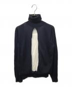 LOEWEロエベ）の古着「レイヤードシアータートルネックニット」｜ネイビー×ホワイト