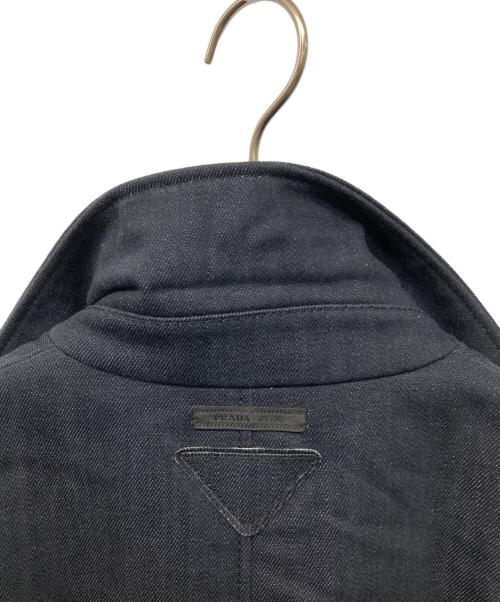 PRADA（プラダ）PRADA (プラダ) バックトライアングル デニム中綿ステンカラーコート インディゴ サイズ:48の古着・服飾アイテム