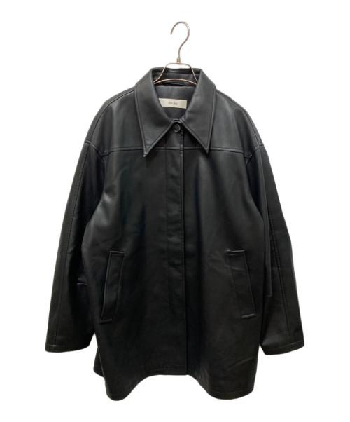 anuke（アンヌーク）anuke (アンヌーク) Ecoleather Over Jacket ブラック サイズ:38の古着・服飾アイテム