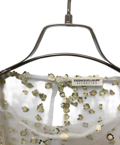 ESSENCE OF LUXURY  ESTNATION（エッセンスオブラグジュアリー エストネーション）ESSENCE OF LUXURY  ESTNATION (エッセンスオブラグジュアリー エストネーション) スパングルトップ ベージュ サイズ:FREEの古着・服飾アイテム