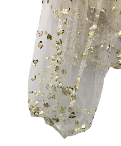 ESSENCE OF LUXURY  ESTNATION（エッセンスオブラグジュアリー エストネーション）ESSENCE OF LUXURY  ESTNATION (エッセンスオブラグジュアリー エストネーション) スパングルトップ ベージュ サイズ:FREEの古着・服飾アイテム