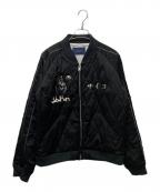 JohnUNDERCOVERジョンアンダーカバー）の古着「サイコ刺繍キルティングスカジャン」｜ブラック