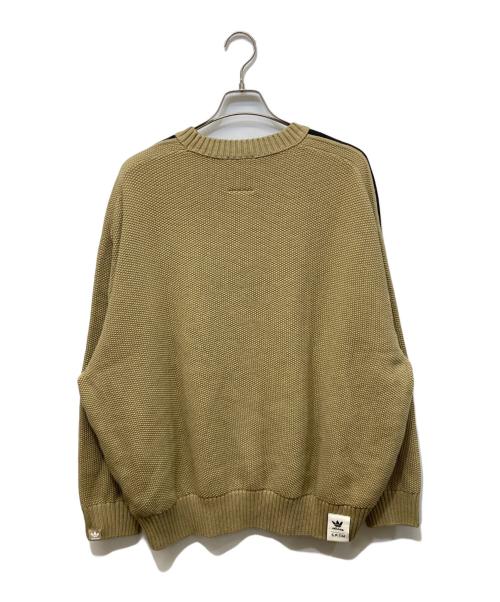 adidas（アディダス）adidas (アディダス) Song for the Mute (ソングフォーザミュート) SFTM KNIT CREW ベージュ×ブラック サイズ:Lの古着・服飾アイテム
