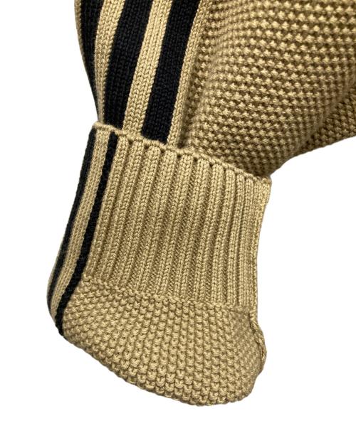 adidas（アディダス）adidas (アディダス) Song for the Mute (ソングフォーザミュート) SFTM KNIT CREW ベージュ×ブラック サイズ:Lの古着・服飾アイテム