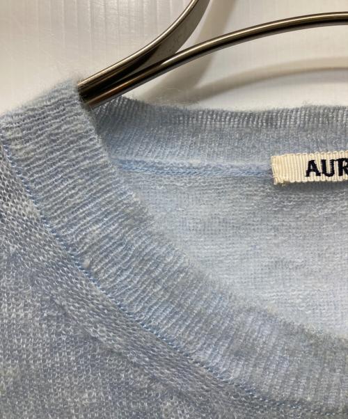 AURALEE（オーラリー）AURALEE (オーラリー) KID MOHAIR SHEER KNIT P/O ブルー サイズ:5の古着・服飾アイテム