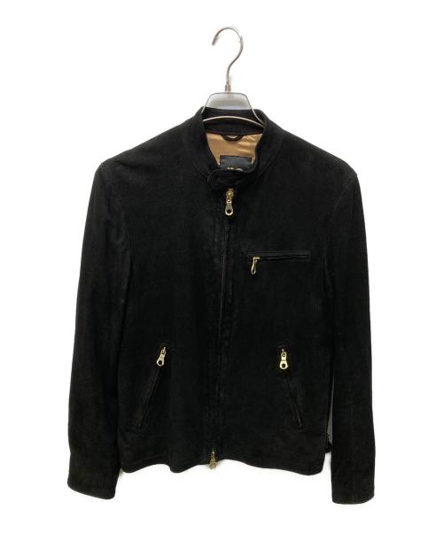 Cinquanta（チンクワンタ）Cinquanta (チンクワンタ) スウェードシングルライダースジャケット ブラック サイズ:48の古着・服飾アイテム