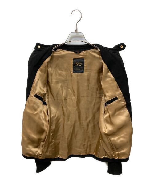 Cinquanta（チンクワンタ）Cinquanta (チンクワンタ) スウェードシングルライダースジャケット ブラック サイズ:48の古着・服飾アイテム