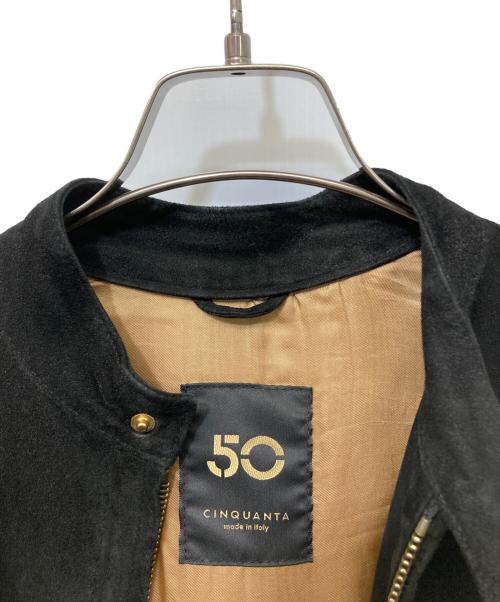 Cinquanta（チンクワンタ）Cinquanta (チンクワンタ) スウェードシングルライダースジャケット ブラック サイズ:48の古着・服飾アイテム