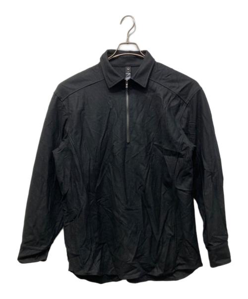 wjk（ダブルジェイケー）wjk (ダブルジェイケー) ハーフジップシャツ ブラック サイズ:Lの古着・服飾アイテム