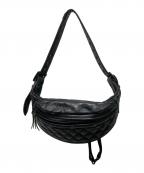 KADOYA HEAD FACTORYカドヤ ヘッド ファクトリー）の古着「レザーボディバッグパテッド」｜ブラック