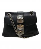 MIU MIUミュウミュウ）の古着「レザーチェーンショルダーバッグ」｜ブラック