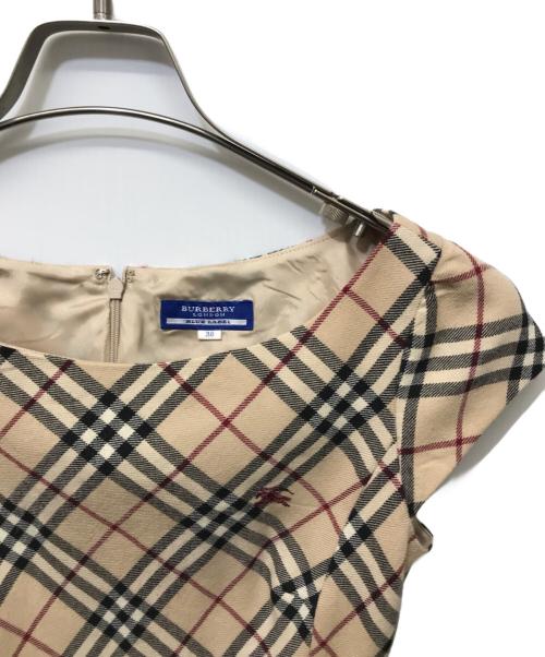 BURBERRY BLUE LABEL（バーバリー ブルー レーベル）BURBERRY BLUE LABEL (バーバリーブルーレーベル) ホースロゴ ノバチェックワンピース ベージュ サイズ:38の古着・服飾アイテム